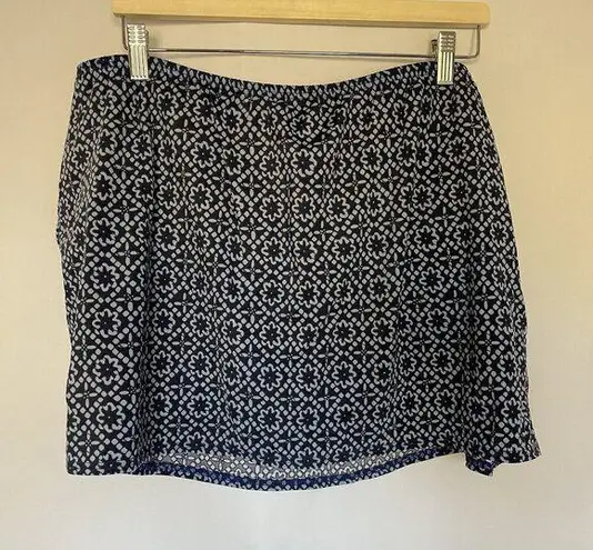 Lands' end women's size 22W nylon spandex blue and white miniskirt swim