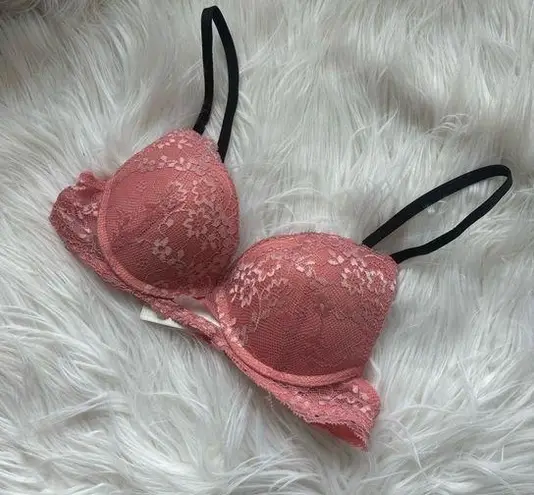 Aeropostale Pink floral lace push up bra, size 32B