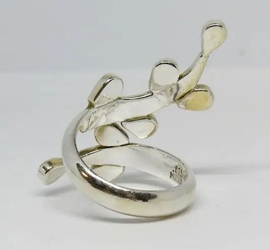 Sterling Silver Dominique Dinouart & Turquoise Bypass Ring Sz 8.5