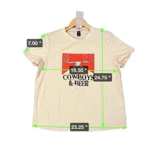 Emory Rose Cowboys & Beer Tshirt Top Sz XL Extra Large NWT Womens