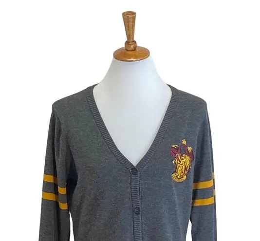 Harry Potter  Gryffinfor House Cardigan Gray Size XL Preppy Wizard Academia Cute