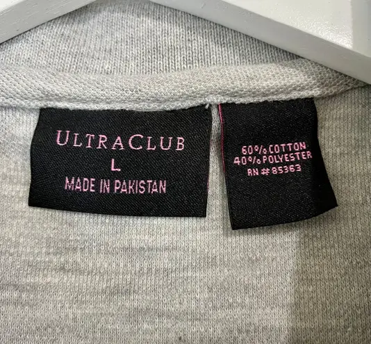 Polo Ultra Club Women’s The Basics Button Short Sleeve Shirt Light Grey NWT