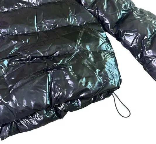 Duvetica Black Patent Real Down Coat Jacket Snap