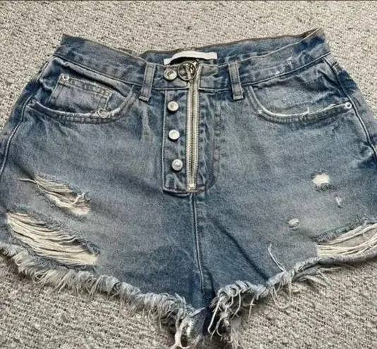 ZARA ‎ Womens Cutoff Denim Cheeky Summer Edgy Shorts Size 26