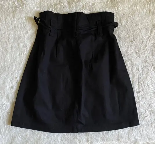 Paper Bag High Waist Retro Tie Skirt Black
