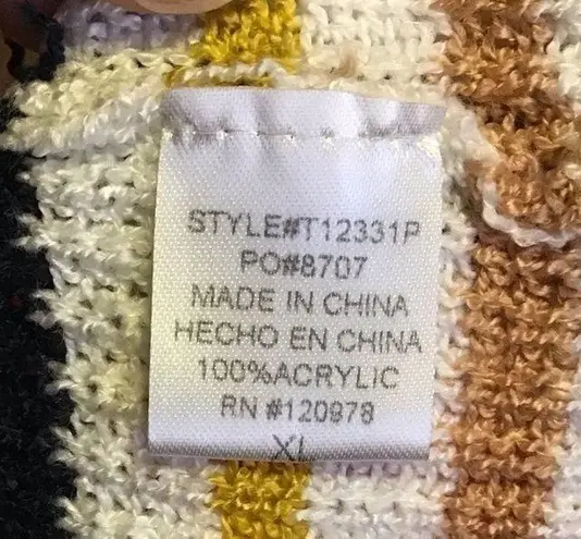 Entro Oversized rainbow striped NWT v neck sweater