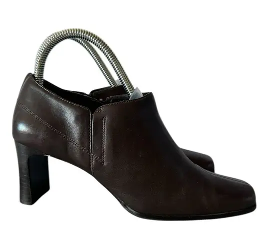 Hillard & Hanson Vintage Spice Brown Leather Square Toe Ankle Boots witchy 7.5