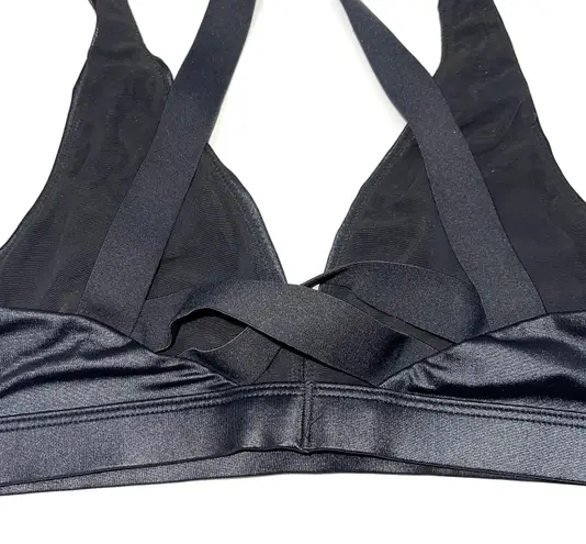 Victoria Sport Black Metallic Strappy Back Triangle Sports Bra