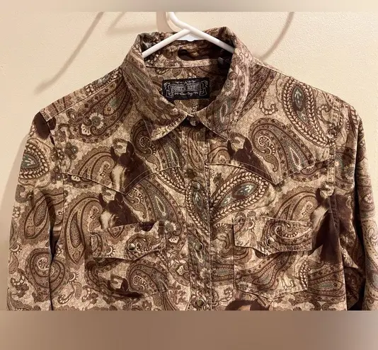 NORTH RIVER COUNTRY Size Medium Paisley Horse Western Snap Shirt