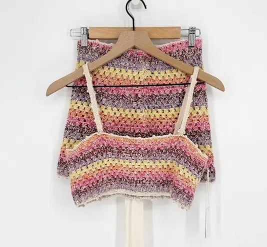 Saylor NEW Matching Set Ronnie Crochet Top and Mini Skirt Two Piece Women's XS