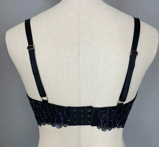 Savage X Fenty Bra Megan thee Stallion Starry Night Size 34DDD Black Blue Purple