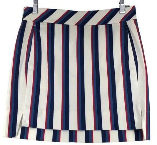 Brooks Brothers  346 Womens Size 2 Striped A Line Skirt Short Cotton Stretch