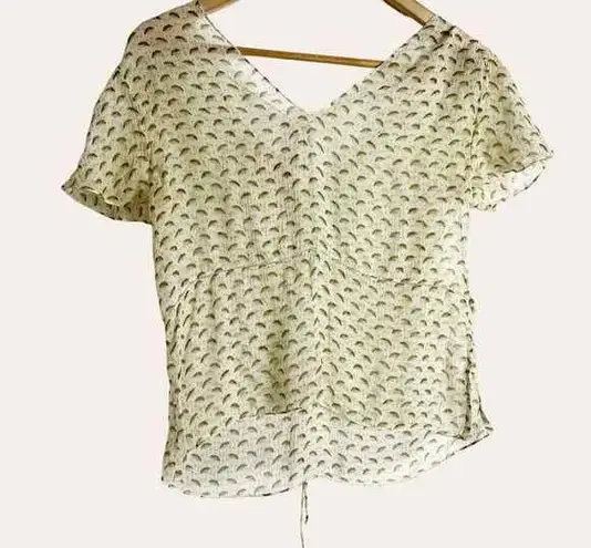 Marni Cream Dotted Feather Print V