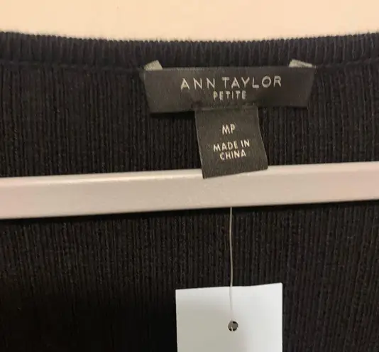 Ann Taylor Black White Striped MIDI Sweater Dress