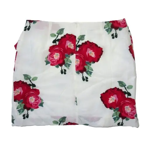 Sézane NWT Sezane Pacome Mini in Ecru Peony Floral Silk Tie Wrap Short Skirt 36 / 4