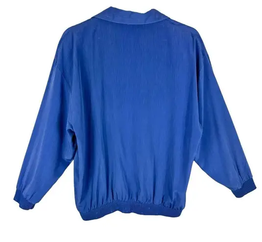 Peter Popovitch Vintage Blue Pullover Collared 1/4 Button Up Windbreaker USA L Size L