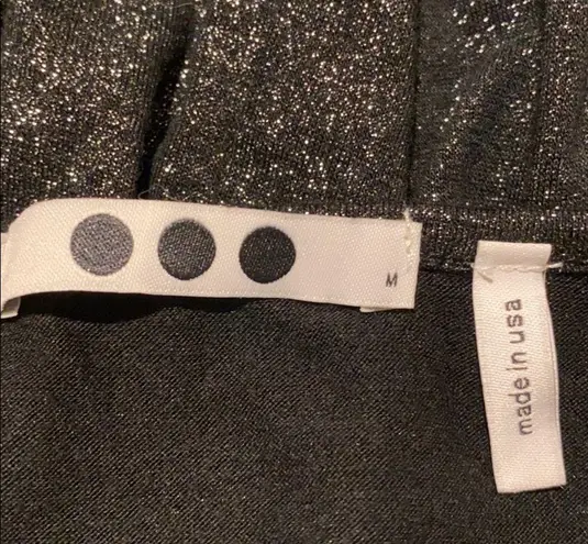 Three Dots Cowl neck l/s T shirt black silver M