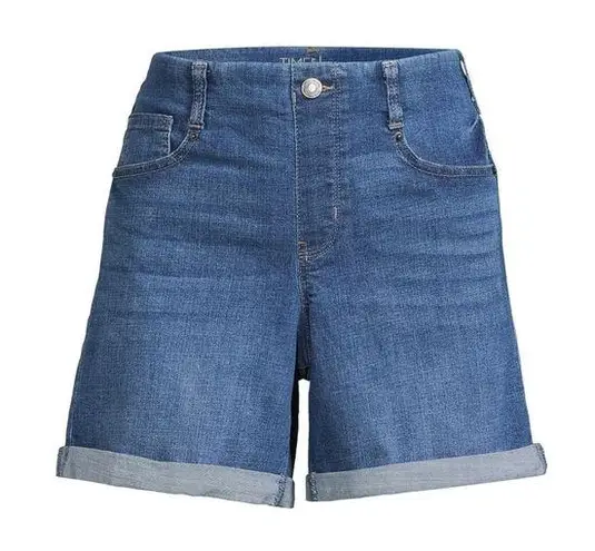 Time & Tru New  Women's Denim Shorts with Cuffed Hem Size: L (12-14)