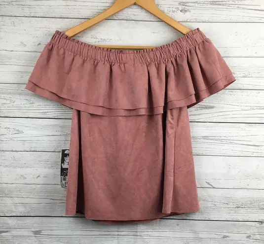 Young Fabulous and Broke  Blush Ruffle Blouse