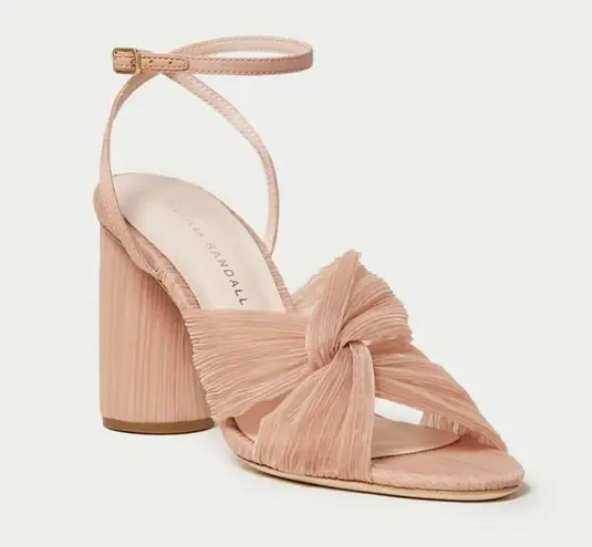Loeffler Randall NIB Reed Beauty Pleated Twist Sandals in Blush Pink