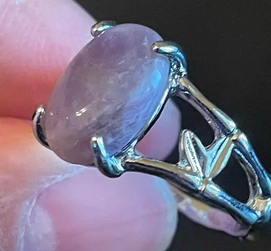 Exquisite purple amethyst S925 silver ring size 10