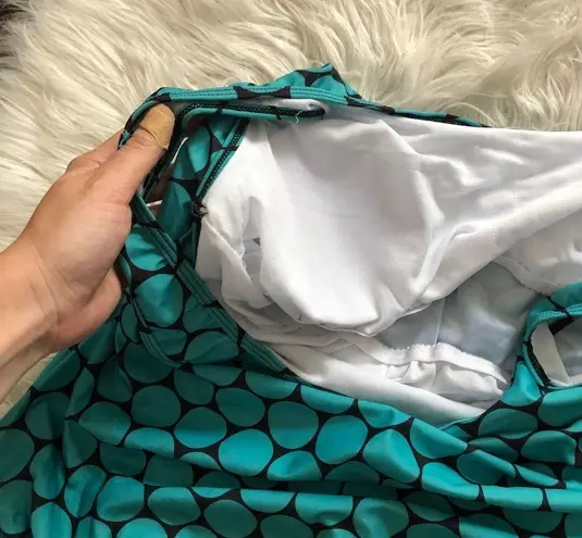 Boutique NEW blue and black polka dot tankini set