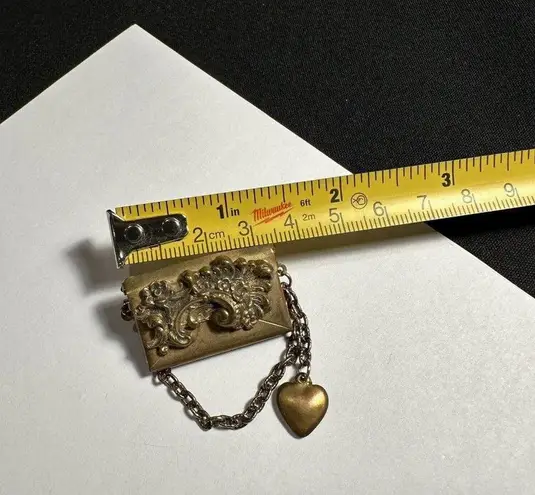 Retro Bronze Tone Mini Metal Envelope For Small Love Note Brooch Pin