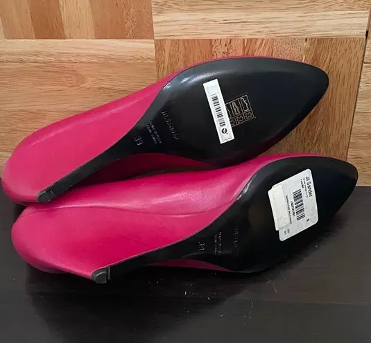 Jil Sander Fuchsia Leather Wedge Pump Size 39