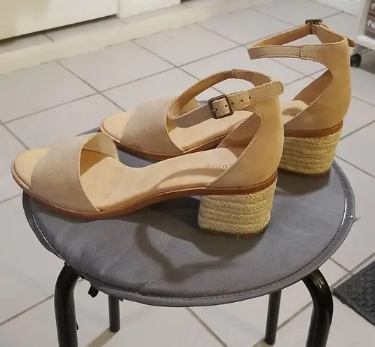 Soludos 💕💕 Capri Mid Heel Sandal ~ Sand Light Beige Neutral Espadrille 11 NWT