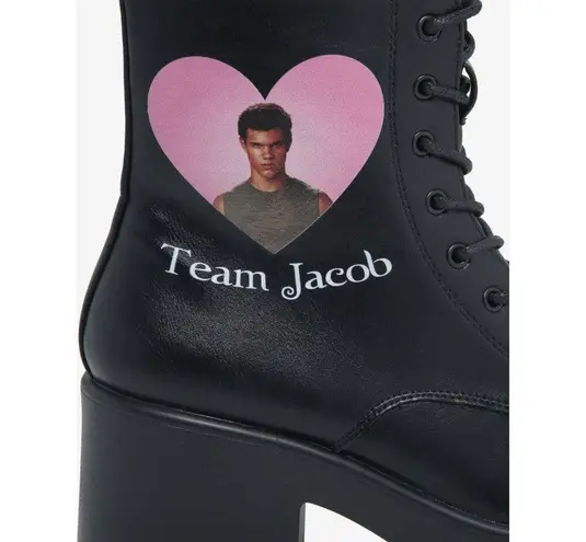 KOI x Twilight Team Jacob Black Combat Boots Size 9 NEW NIB Pink