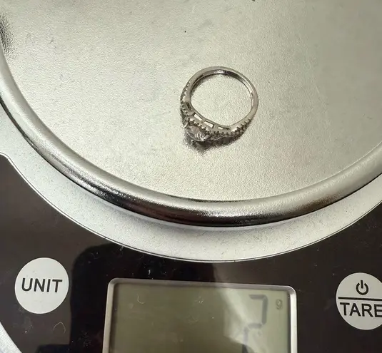 925 Sterling Silver Heart Cut CZ Stones Women’s Ring Size 7 MISSING STONES