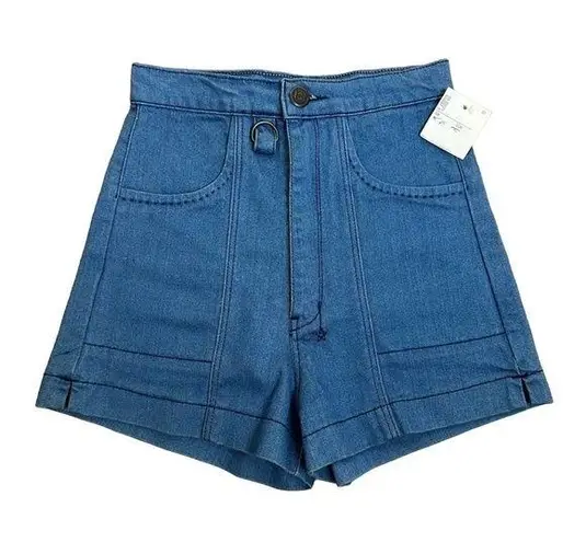 18th Amendment Embroidered Jean Shorts Blue Size 25