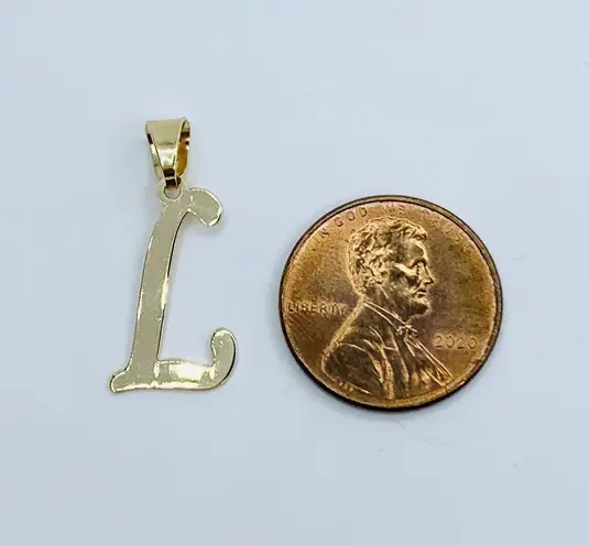 ❤️ 10k Real gold pendant initial L dainty
