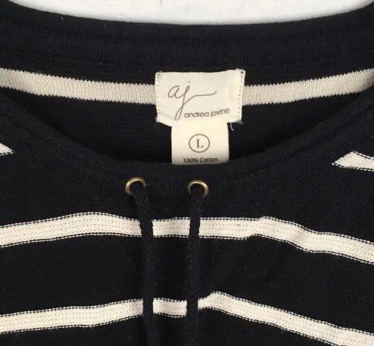 Andrea Jovine Black/Off White Striped Sweater