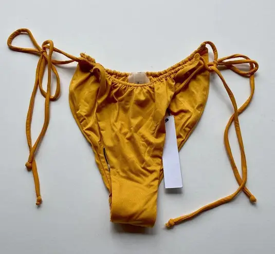 Monica Hansen Beachwear Miami Vice String Bikini Bottom Yellow Size Small NEW