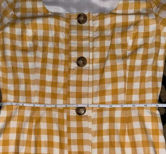 English Factory Rare Anthropologie Yellow & White Checkered Dress Sz. S