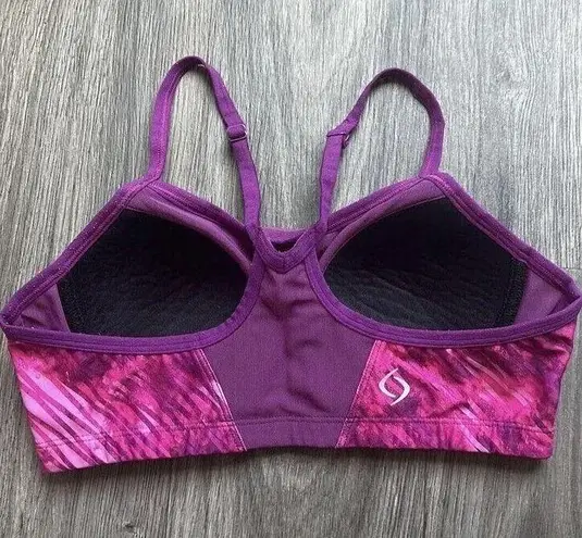 Rei Co-op REI Moving Comfort Racerback Full Coverage Pink Purple Alexis Sports Bra Small