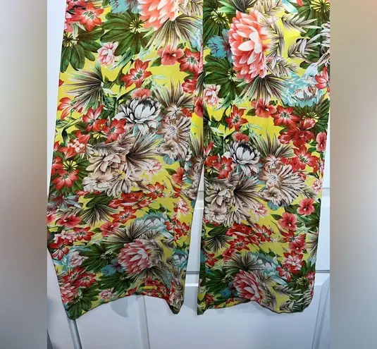 Sundance Lined w/ Shorts High Rise Cropped Wide Leg Tropical Pants Size Medium
