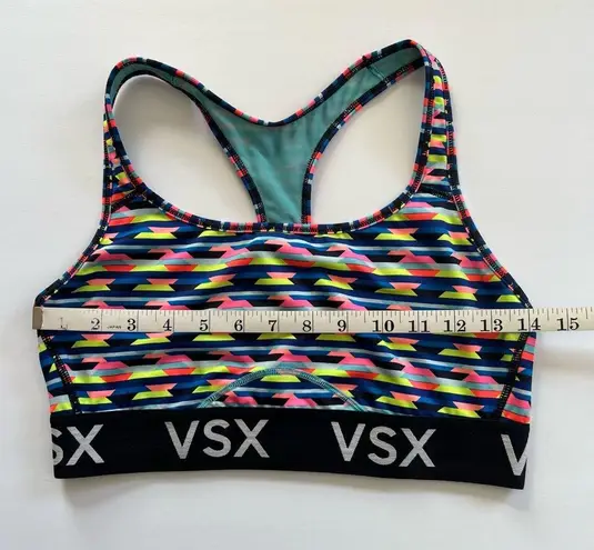 VSX Sport Victoria's Secret Racerback Sports Bra Multicolored Geometric L Black Size L