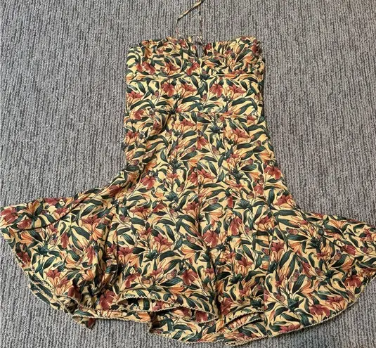 Agua Bendita NWT Dress Antonio Monarca Linen Halter Mini