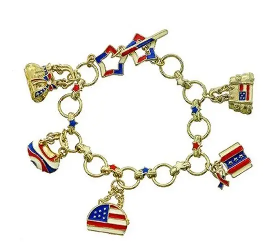 PATRIOTIC AMERICAN FLAG INDEPENDENCE DAY TOGGLE CLOSURE Gold