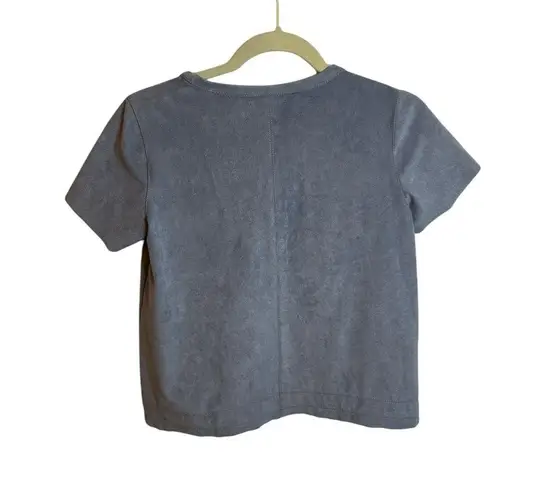 William B  FAUX SUEDE SHORT SLEEVE TOP