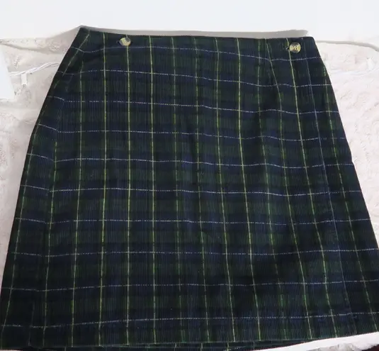 Vintage Green Plaid Skirt Size 8