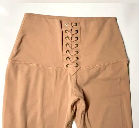 We Wore What high waist lace-up peach/tan leggings size/S
