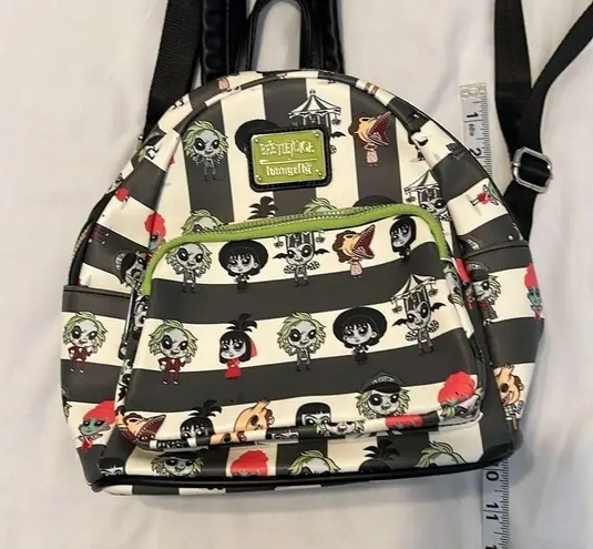 Lounge Fly Black and White Striped Beetlejuice Beetlejuice Backpack EUC