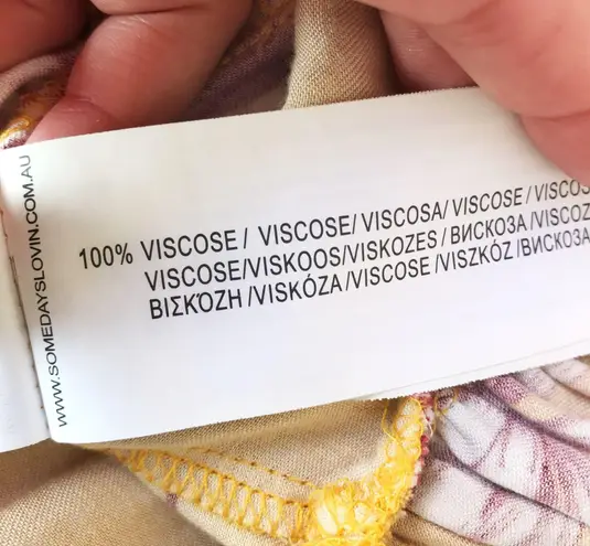 Somedays Lovin women’s Searing Soul yellow floral midi dress XS extra small