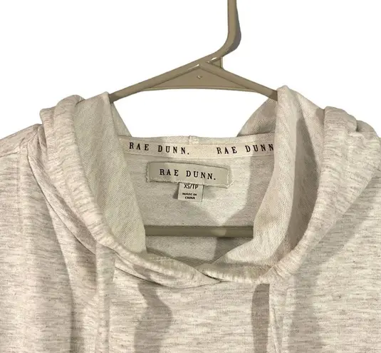 Rae Dunn Gray Graphic Be Bold Long Sleeve Hooded Pullover Sweatshirt Women Sz XS