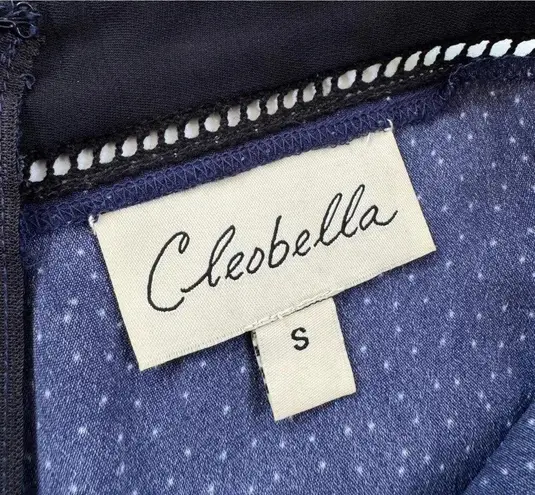 Cleobella High Waisted Wide Leg Palazzo Pants Navy Dot Size S