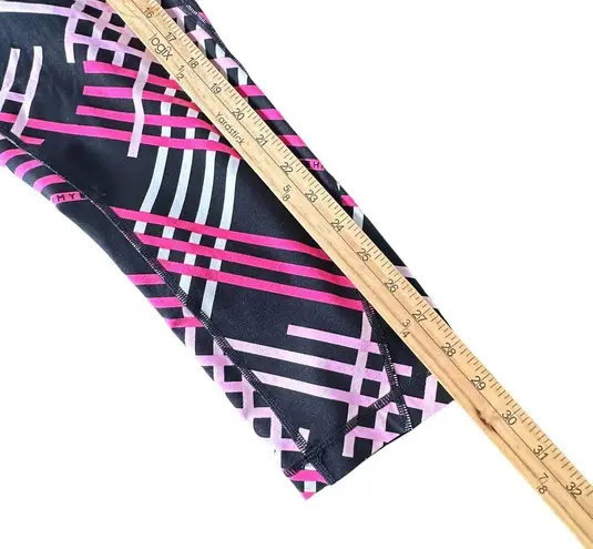 Tommy Hilfiger  Performance Leggings Womens M Pink Plaid Stretch Active Crop