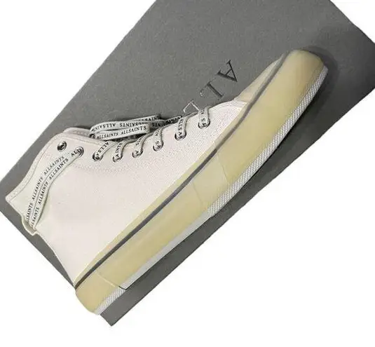ALLSAINTS Size 9 Women's Jaxal Canvas High Top Sneakers White New In Box NEW